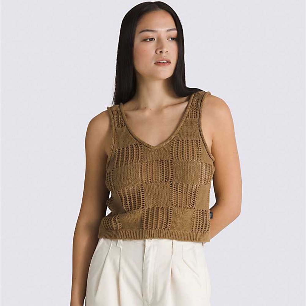 ❌SOLD DO NOT BUY 100% Cotton NWT Vans Cataluna Knit Crochet Tank Top